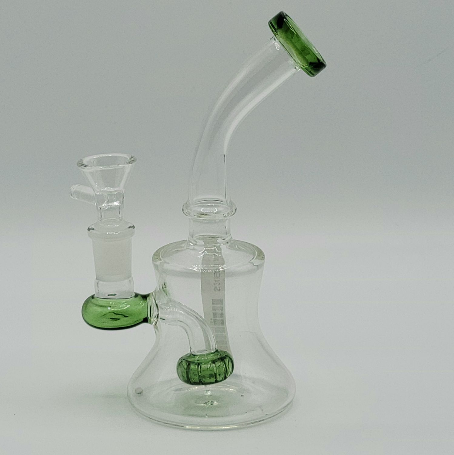 6" Bong with Shower Head Percolator and Curved Neck 