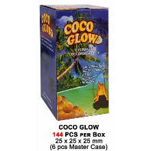 Coco Glow Slow Burn Charcoal 144pcs Per Box 25mm