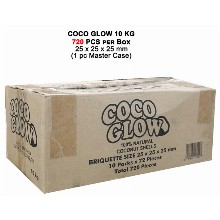 Coco Glow Slow Burn Charcoal 10 Kg 720 Pcs Per Box 25mm