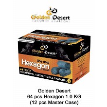Golden Desert Charcoal Hexagons 1 Kg 64 Pcs