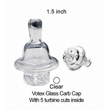 1.5 Inch Votex Glass Carb Cap With 5 Turbine Cuts Inside