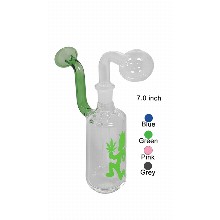 7 Inch Green With Weed Logo Oil Burner