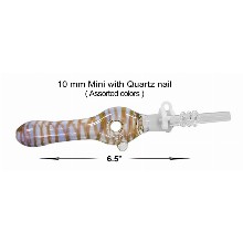 6.52 Inch Nectar Collector 10 mm Mini With Quartz Nail