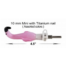 4.5 Inch Flamingo Nectar Collector 10 mm Mini With Titanium Nail