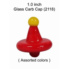 1 Inch Red yellow Glass Carb Cap