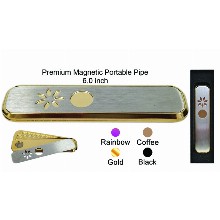 6 Inch Gold Black Rainbow Coffee Premium Magnetic Portable Pipe