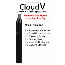 Cloudv Phantom Mini Herbal Vaporizer For Dry Herbs 1200mah