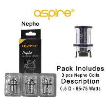 Aspire Nepho Coils 0.5ohm & 65 75w