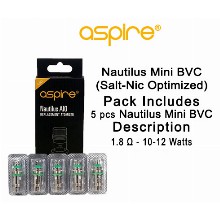 Nautilus Mini Bvc salt nic Optimized 1.8ohm & 10 12w