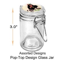 3 Inch Pop top Design Glass Jar