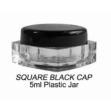 5ml Square Black Cap Plastic Jar