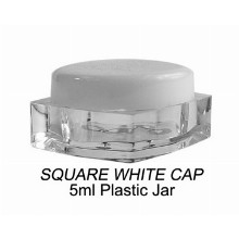 5ml Square White Cap Plastic Jar