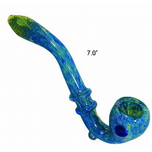 7 Inch Blue And Green Glass Hand Pipe