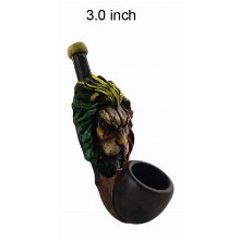 3 Inch Lion Wooden Pipe