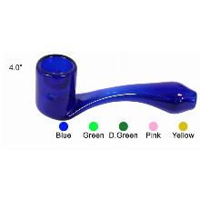 4 Inch Blue Glass Hand Pipe