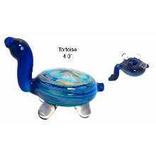 4 Inch Blue Turtle Glass Hand Pipe