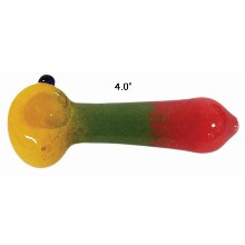 4 Inch Rasta Glass Hand Pipe