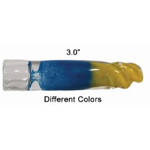3 Inch Blue And Yellow Glass Chillum