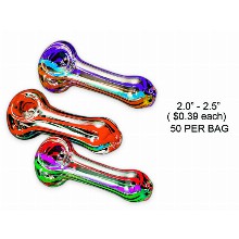 2 Inch And 2.5 Inch Rainbow Glass Hand Pipe