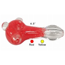 4.5 Inch Glass Hand Pipe Red And Yellow Colors