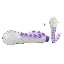 4.0 Octopus Glass Hand Pipe White And Purple Colors