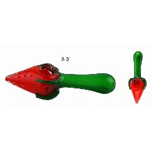 5.0 Inch Stalk Pepper Glass Hand Pipe Red And Green Colors