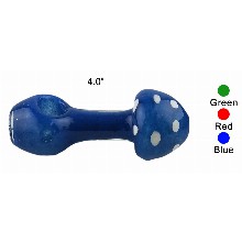 4.0 Inch Mushroom Glass Hand Pipe Green