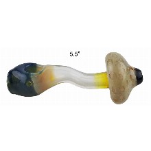 5.5 Inch Mushroom Glass Hand Pipe 4844