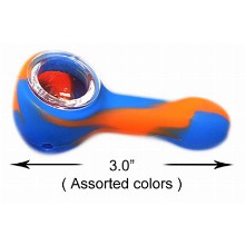 3.0 Inch Blue orange Colors Silicone Hand Pipe