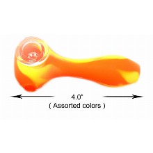 4.0 Inch Orange yellow Silicone Hand Pipe