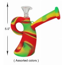 5.0 Inch Colorful Silicone Water Pipe With Handle