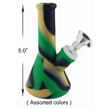 5.0 Inch Cream Black Green Silicone Water Pipe