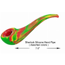 7.0 Inch Colorful Sherlock Silicone Hand Pipe