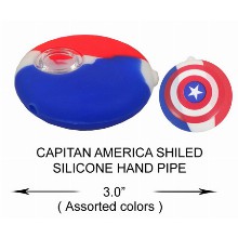 3 Inch Captain America Shield Silicone Hand Pipe