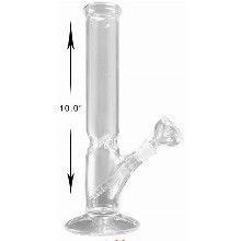 10 Inch Clear Glass Straight Water Pipe