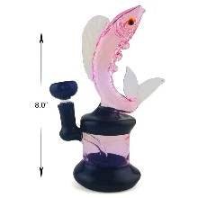 8 Inch Pink Fish Water Pipe