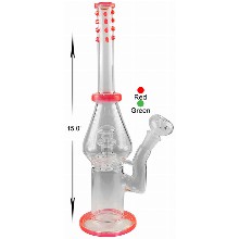 15 Inch Red Percolator Water Pipe