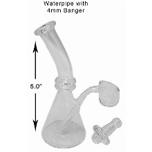 5 Inch Clear Water Pipe With 4mm Banger