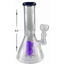 8 Inch Purple Percolator Beaker Water Pipe