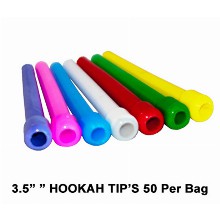 3.5 Inch Hookah Straight Tips 50 Per Bag Assorted Colors