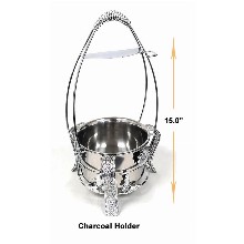 15 Inch Silver Color Metal Charcoal Holder