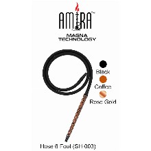 6 Feet Black Amira Magna Technology Hookah Hose