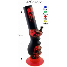 12 Inch Skull Plastic Water Pipe