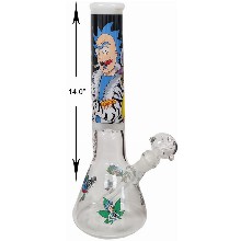 14 Inch Rick And Morty Thug Beaker Water Pipe