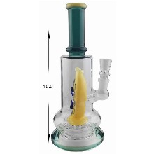 10 Inch Yellow green Percolator Water Pipe