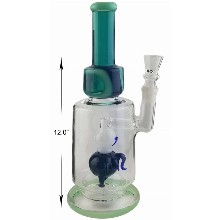 12 Inch Blue And Green Octopus Percolator Water Pipe