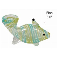 3.0 Inch Fish Stripes Colored Glass Hand Pipe