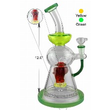 12 Inch Beaker Percolator Water Pipe With Monster Head