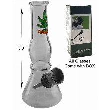 5 Inch Clear Water Pipe With Black Downstem