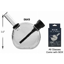 3 Inch Clear Glass Water Pipe With Black Downstem